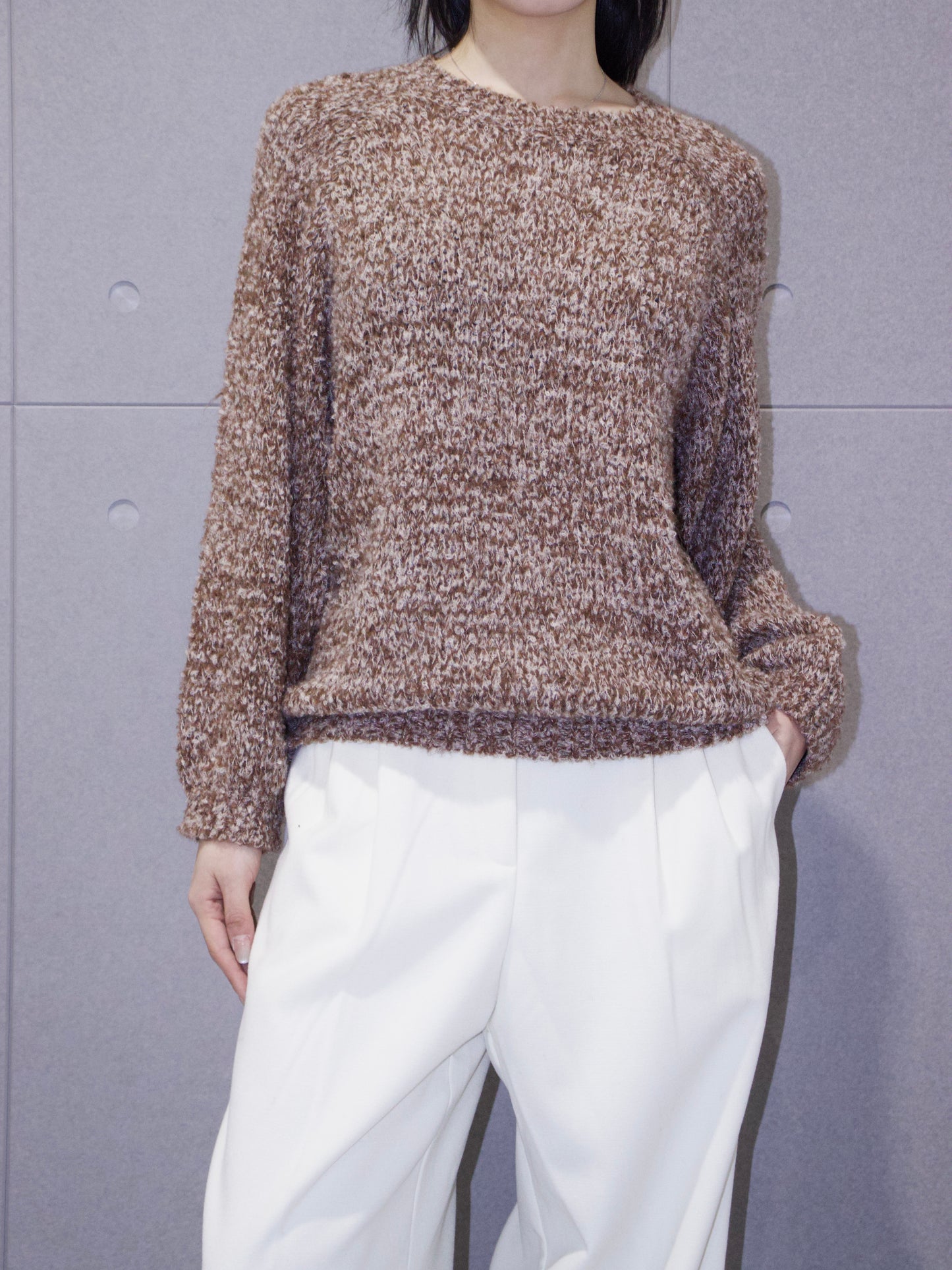 Mixed-Color Wool Sweater