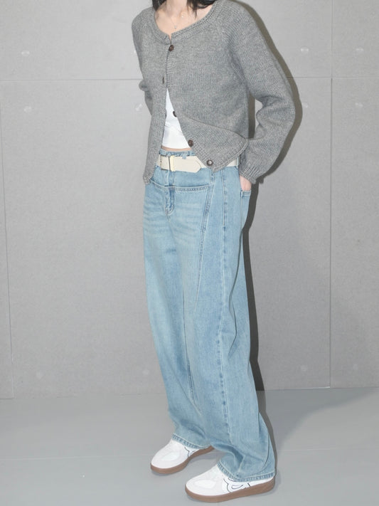 Contrast Wide Leg Jean