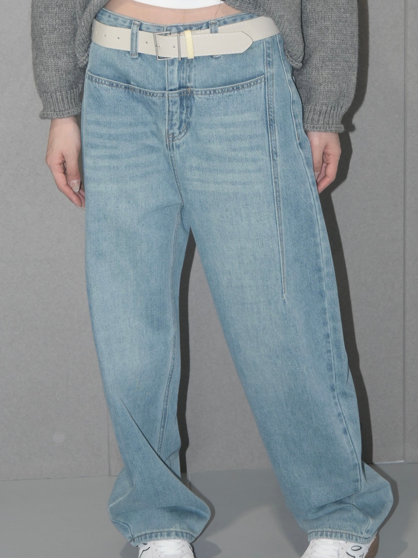 Contrast Wide Leg Jean