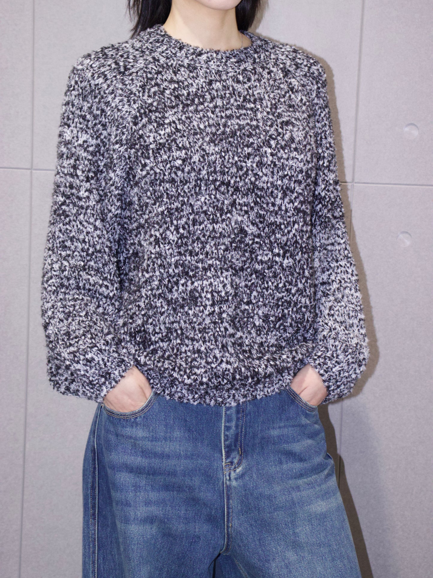 Mixed-Color Wool Sweater