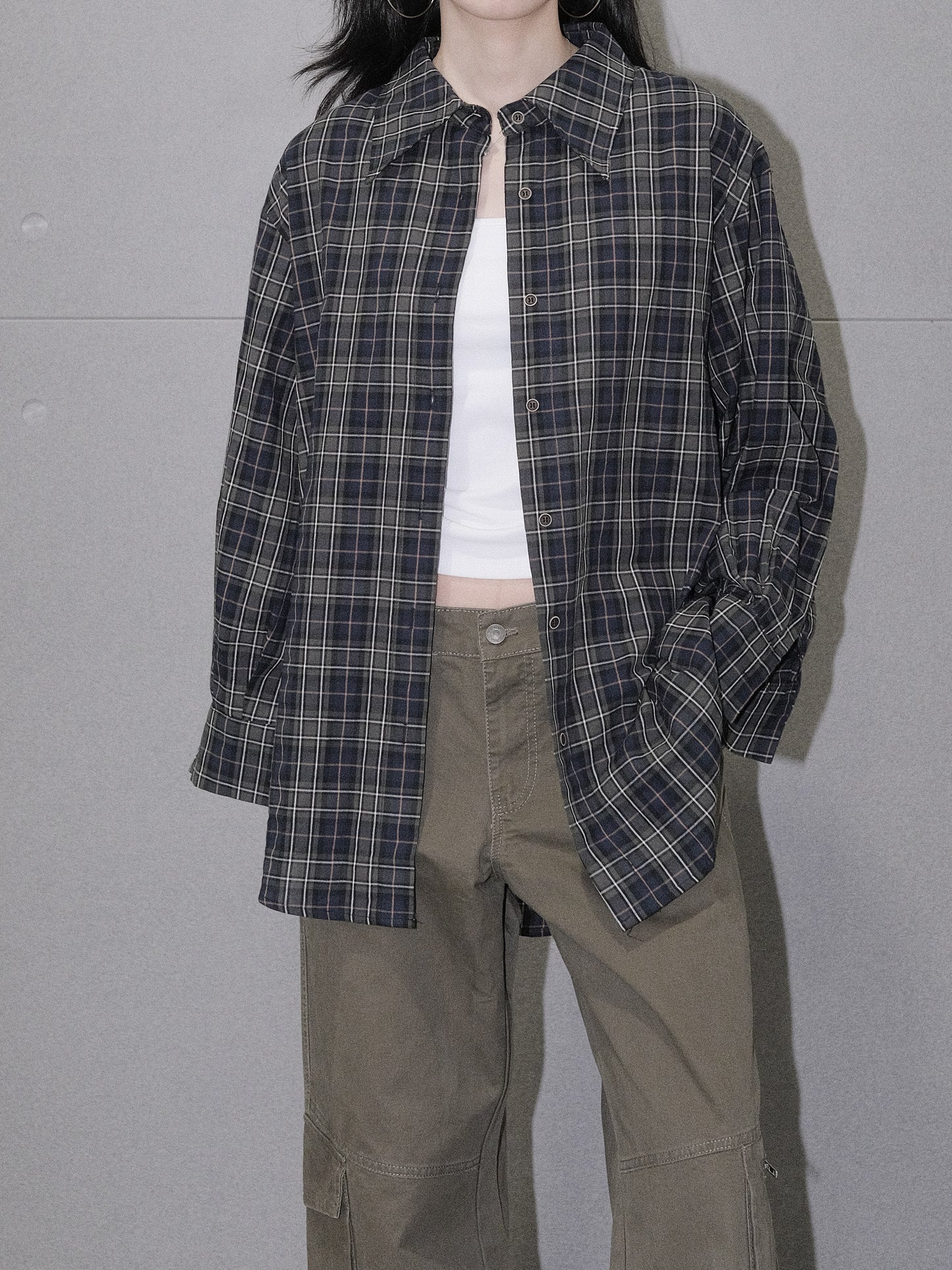 Relaxed Fit Plaid Cotton Shirt