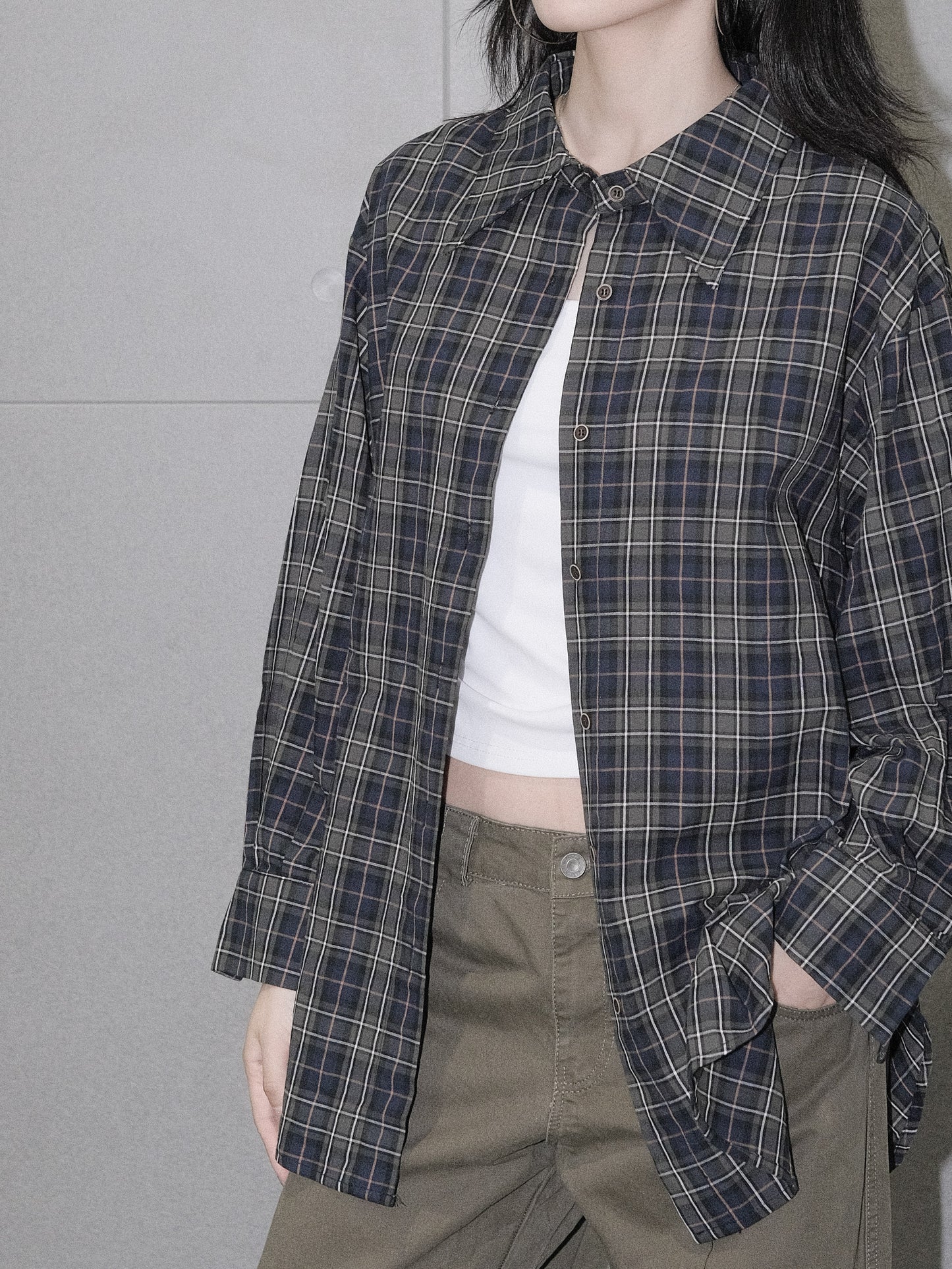 Relaxed Fit Plaid Cotton Shirt