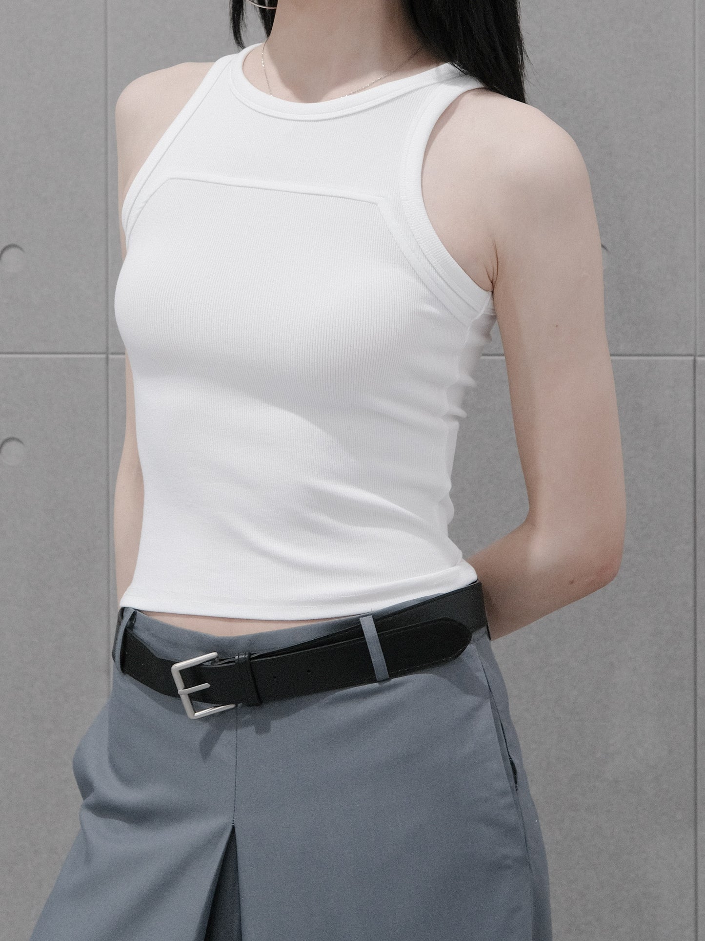 Crop Racer Seam Tank Top