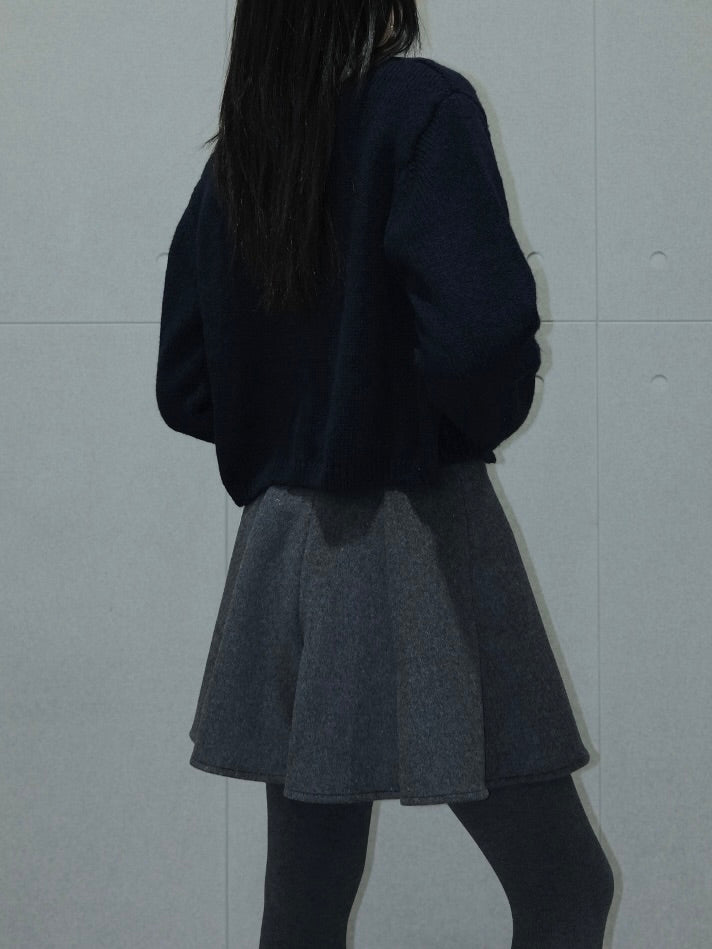 Panelled Wool Skirt