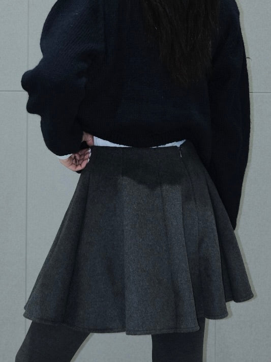 Panelled Wool Skirt