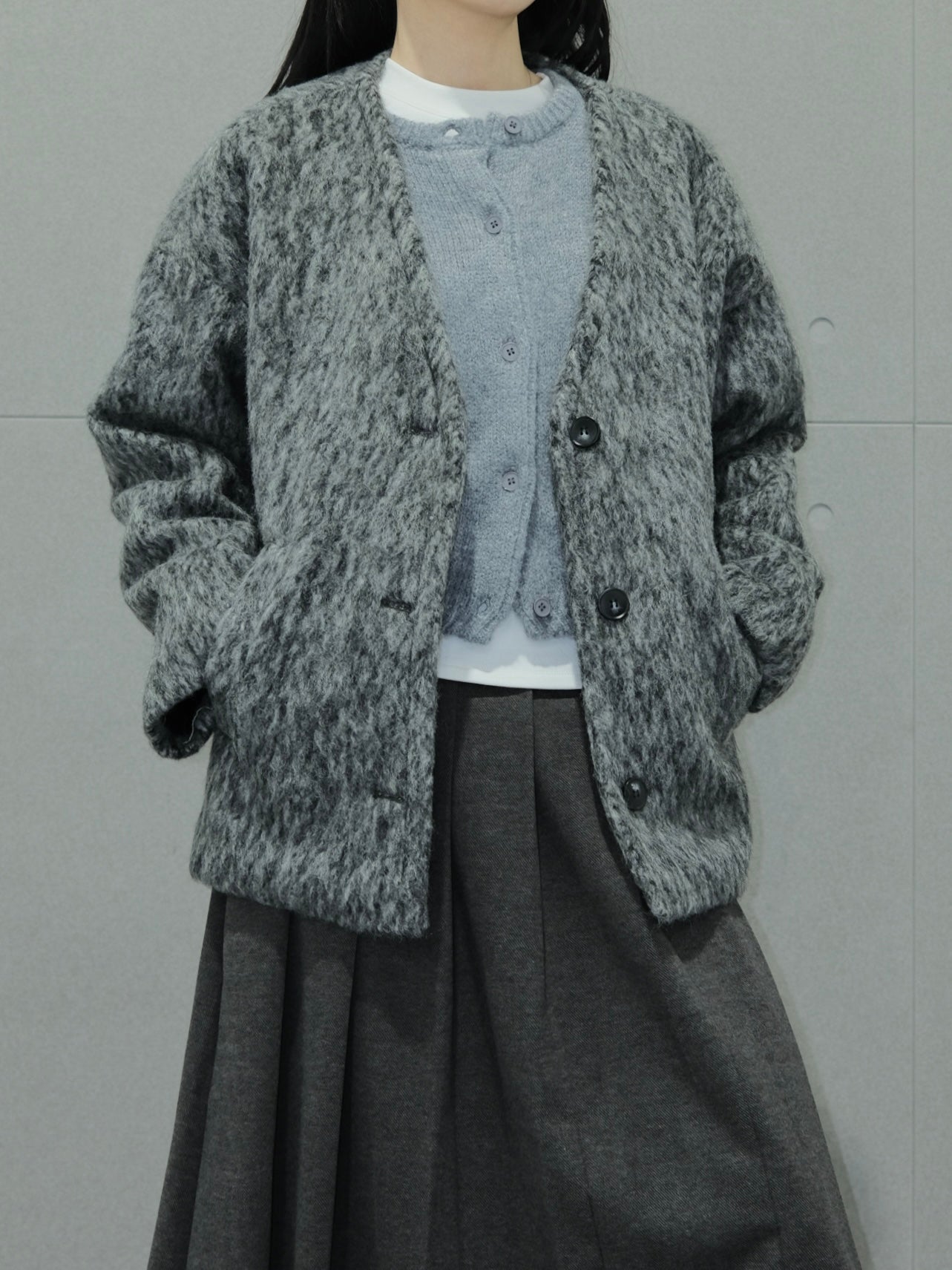 V-neck Wool Coat