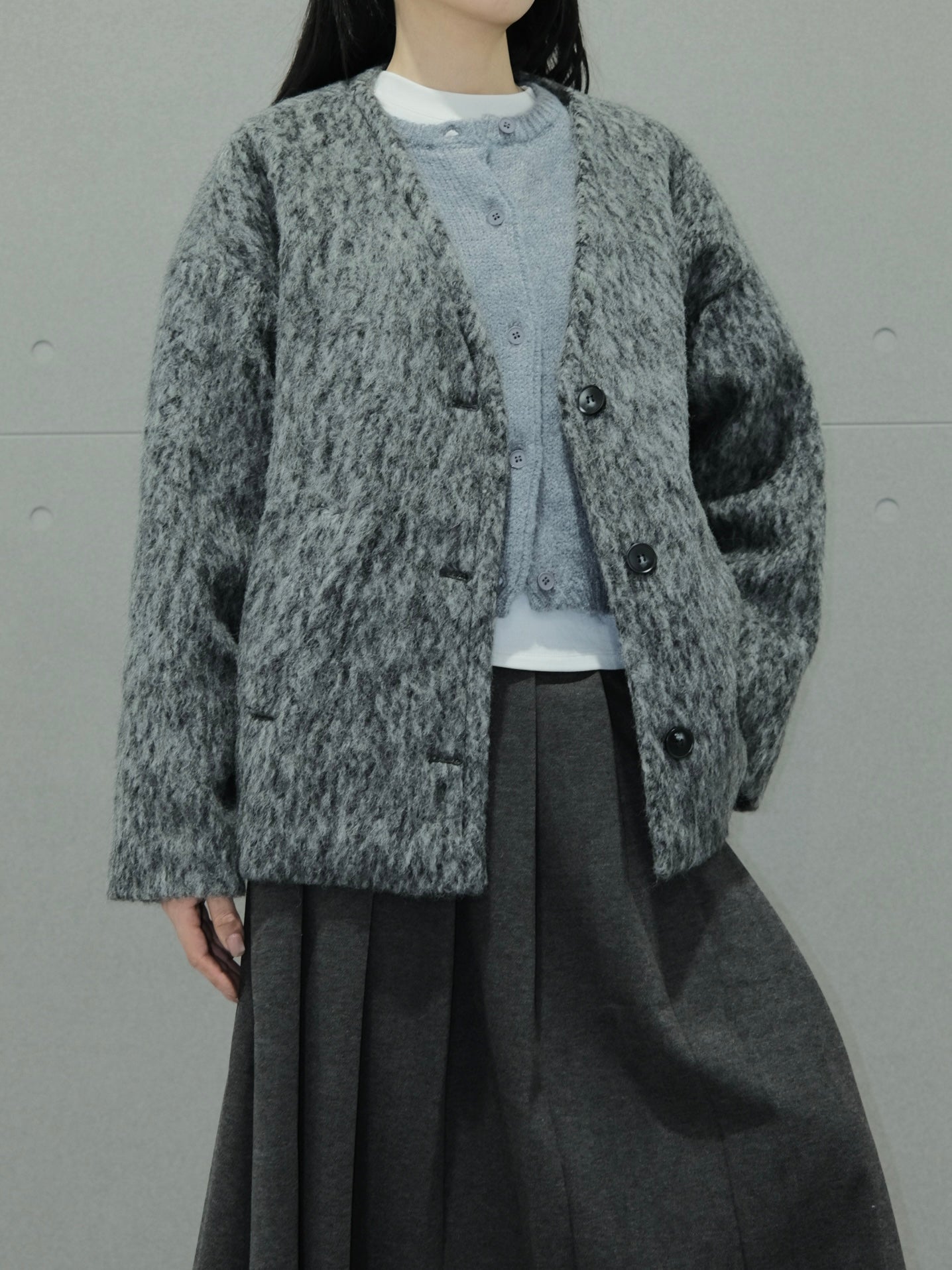 V-neck Wool Coat