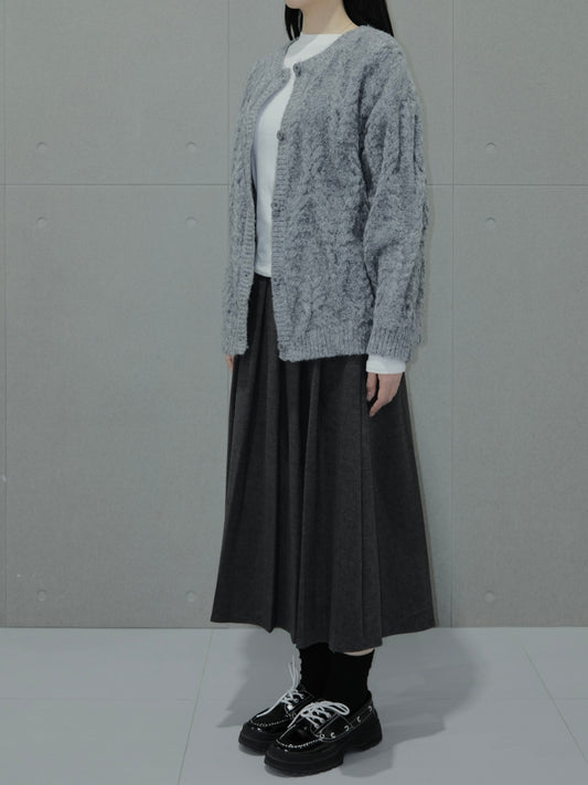 Oversized Cable Wool Cardigan