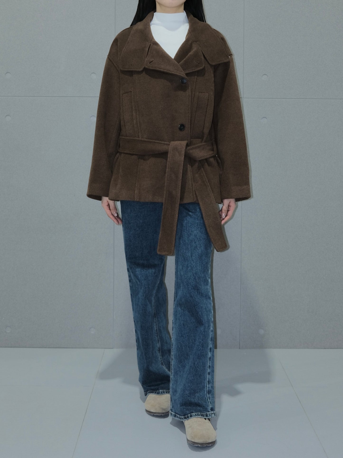 Wool Coat with Belt