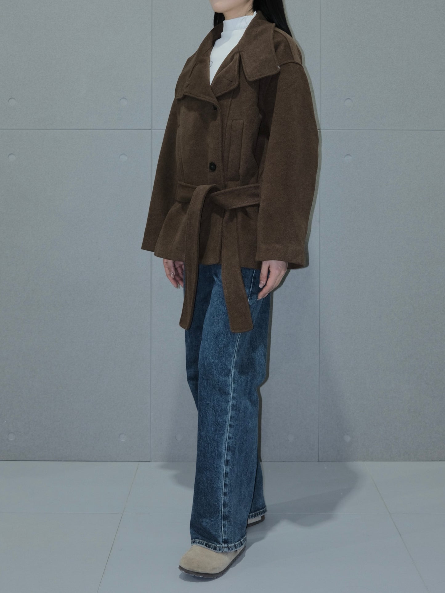 Wool Coat with Belt