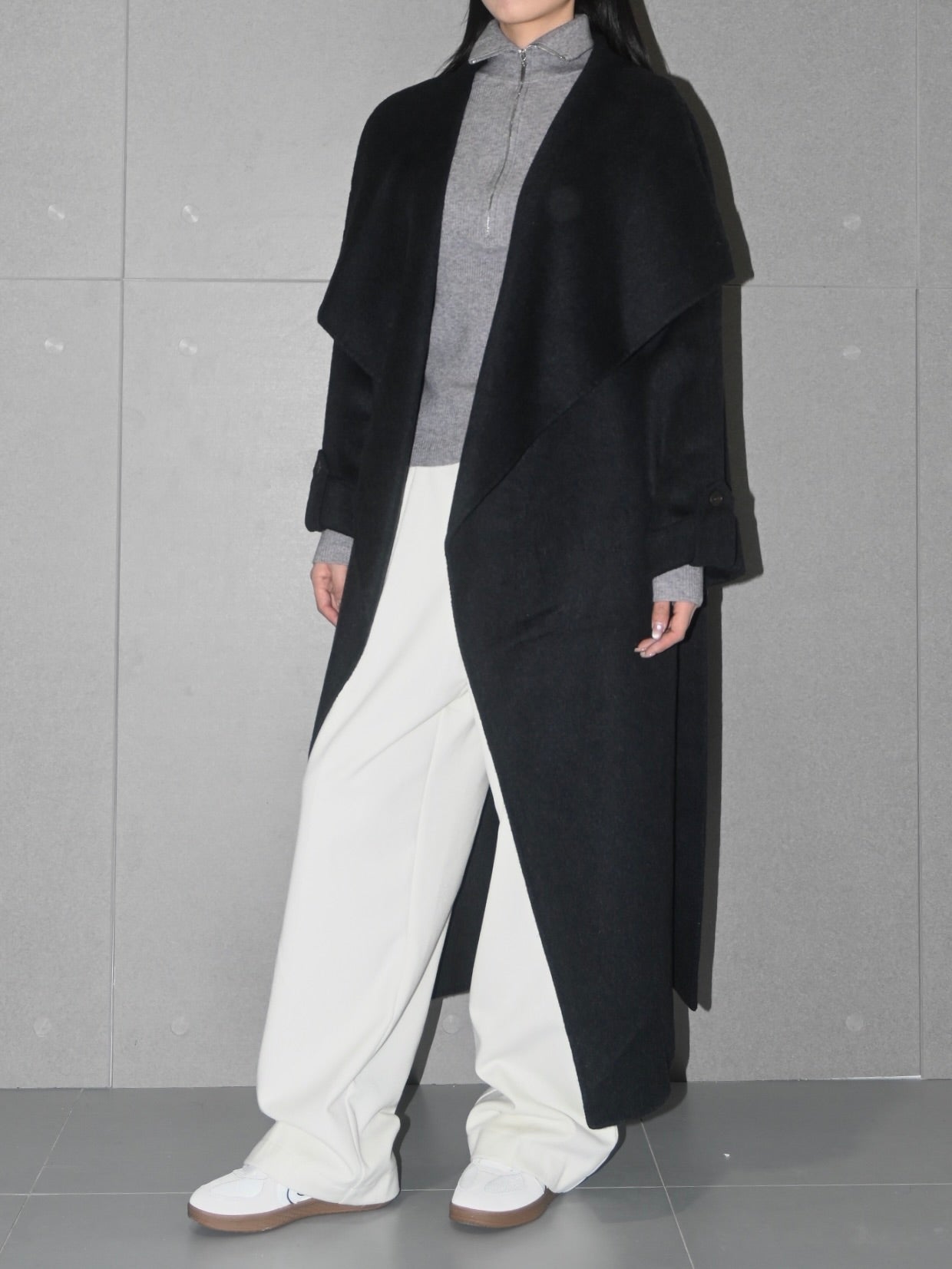 Relaxed Wool Coat with Belt