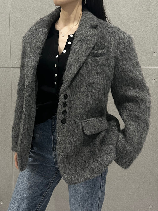 Straight Cut Mohair Blazer