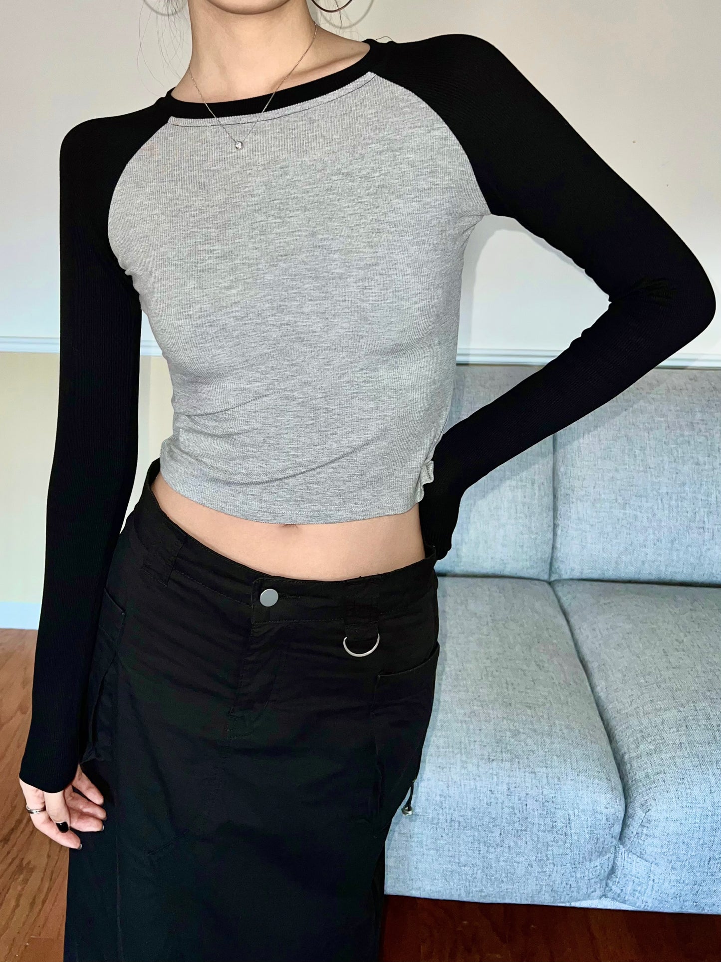 Two Colour Cropped Top
